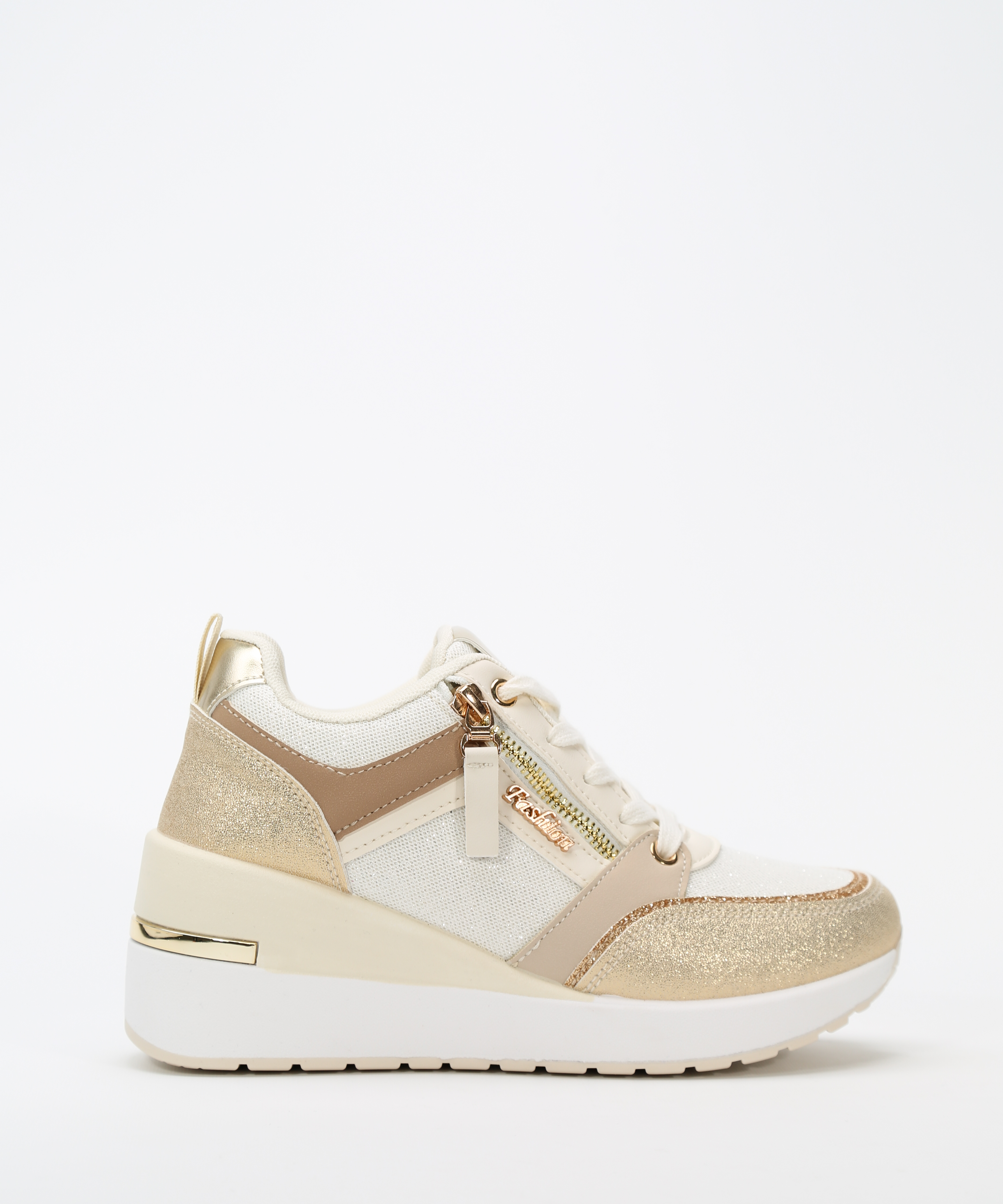 Zapatillas cuña detalle cremallera image number null